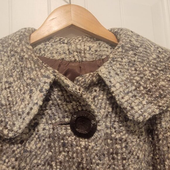 One of a Kind Vintage 1950s - 1960s Wool Blend Handmade Pea Coat - Picture 3 of 12